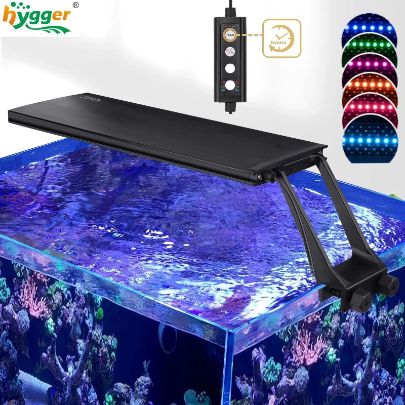hygger Clip On 24/7 Mode Aquarium Light Adjustable Timer Brightness