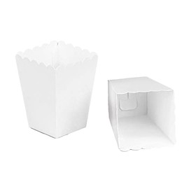 White Popcorn Boxes Mini Paper Popcorn Containers for Party,24 PCS
