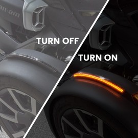 LUXEMOTO LED Front Fender Lights for Can-Am Ryker Accessories, 2PCS Smoked Black Wheel Lights with Turn Signals Fender Lamp for Ryker 900, 600, & Rally Editions 2019-2024 All Models