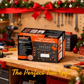 HORUSDY 150 PCS Pegboard Hooks Assortment Kit – 15 Types Heavy Duty Pegboard Accessories with Bins – Fits 1/8 & 1/4 Inch Pegboard Metal Hooks for Garage, Workshop, and Tool Organization