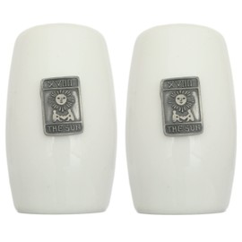 The Sun Tarot Card China Salt and Pepper Shakers Cruet Set Modern White CSP 503