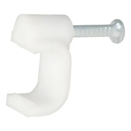 Grapa Para Cable Surtek Dúplex 8 Mm Blanco 20 Piezas Gra v                                                                                            
