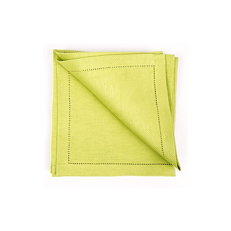 LinenMe X4 Emilia Napkins, 20 x 20, Erbsgrun