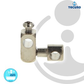 tecuro Brass Double Joint for Connecting Fittings and Pull Rods Diameter 5 mm