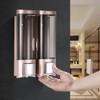 Manual Hand Soap Dispenser Wall Mount Double Liquid Shampoo Shower