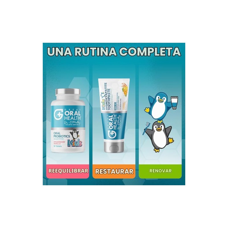 Great Oral Health Probióticos orales para niños masticables ~ Botella