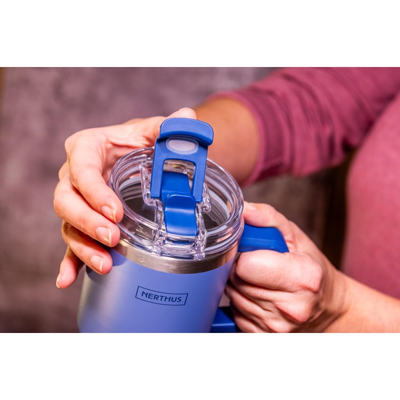NERTHUS FIH 1435 tazza termica 600 ml blu con coperchio