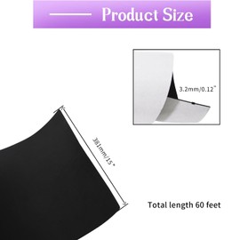 MXCELL Adhesive Neoprene Foam Sheet - 60"x15"x1/8" (L*W*T) Black Closed Cell Neoprene Cushion Mat EVA Foam Insulation Padding Soundproof Sheet Roll for Cabinet, DIY Project