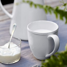 COSTA NOVA Friso Collection Stoneware Ceramic Mug 14 oz, White