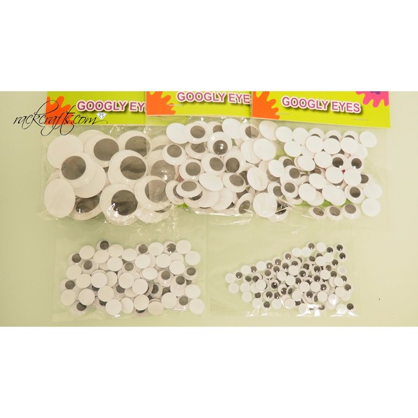 rackcrafts.com Wiggly Wiggle Google Googly Moving Plastic Eyes Kids Crafts