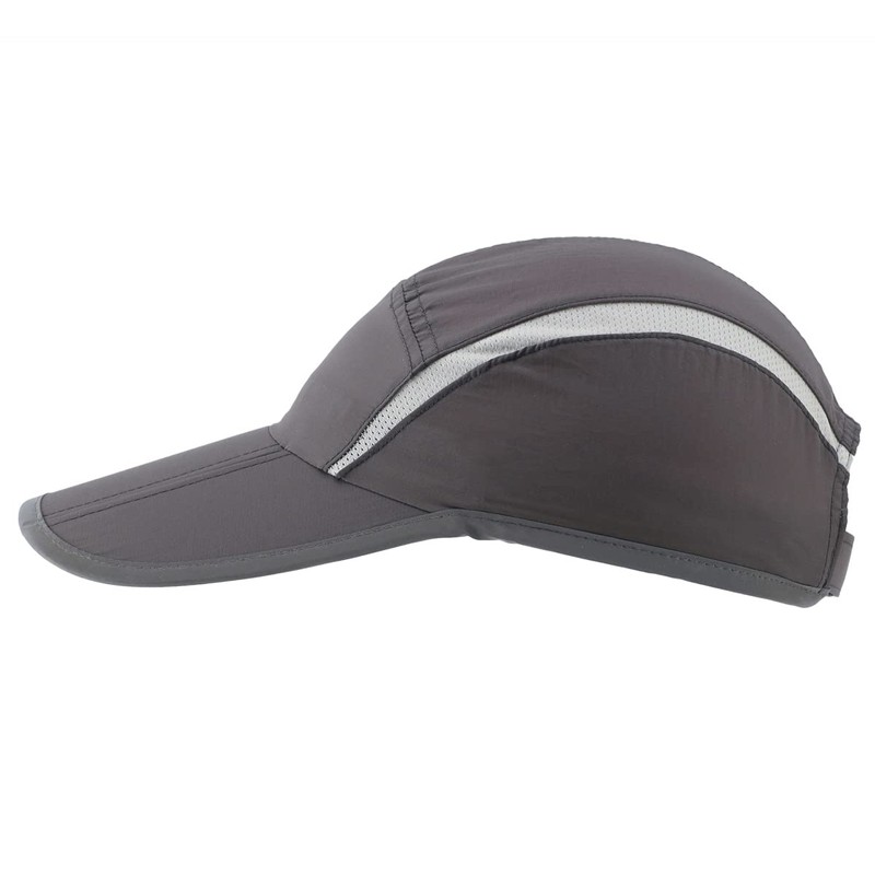 CONNECTILE Folding Mesh Sports Cap Reflective Stripe Breathable Runner Cap,
