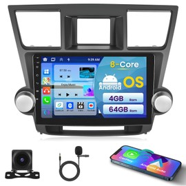Inefala [8Core 4G+64G] Android 15 Car Stereo for Toyota Highlander 2009-2014 with Wireless Carplay/Android Auto, 10 Inch Upgrade Touch Screen for Highlander with GPS WiFi Bluetooth5.0 SWC