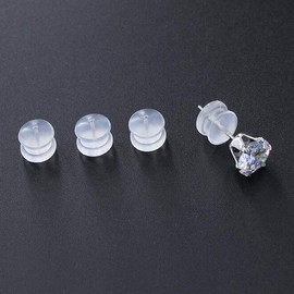 Silicone Earring Backs, Clear Earring Backings, 20PCS Soft Earring Stoppers, Safety Back Pads Backstops, Earring Stopper Replacement for Fish Hook Earring Studs Hoops