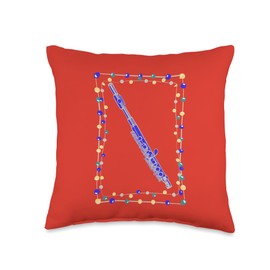 Band Geek Music Designs Christmas Piccolo Throw Pillow, 16x16, Multicolor