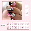 24Pcs Glossy Pink Press on Nails Square Medium Full Cover
