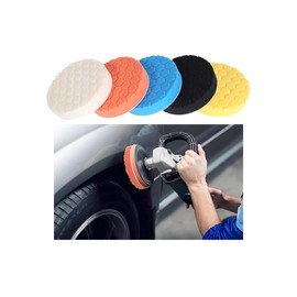 XINLIYA Car Polishing Pads, 5PCS 5 Inches Vehicles Sponge Buffing Compound Pads Kit for Sanding Waxing Sealing, Automotive Polisher Supplies Accessories, Universal for SUV, Truck