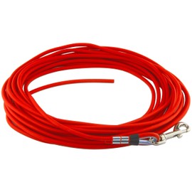 Round BioThane Recall Lead for Dogs 15 - 25 kg / 6 mm Diameter without Hand Loop, up to 30 m Long, Available in Many Colours Customisable, 8 m, neon orange