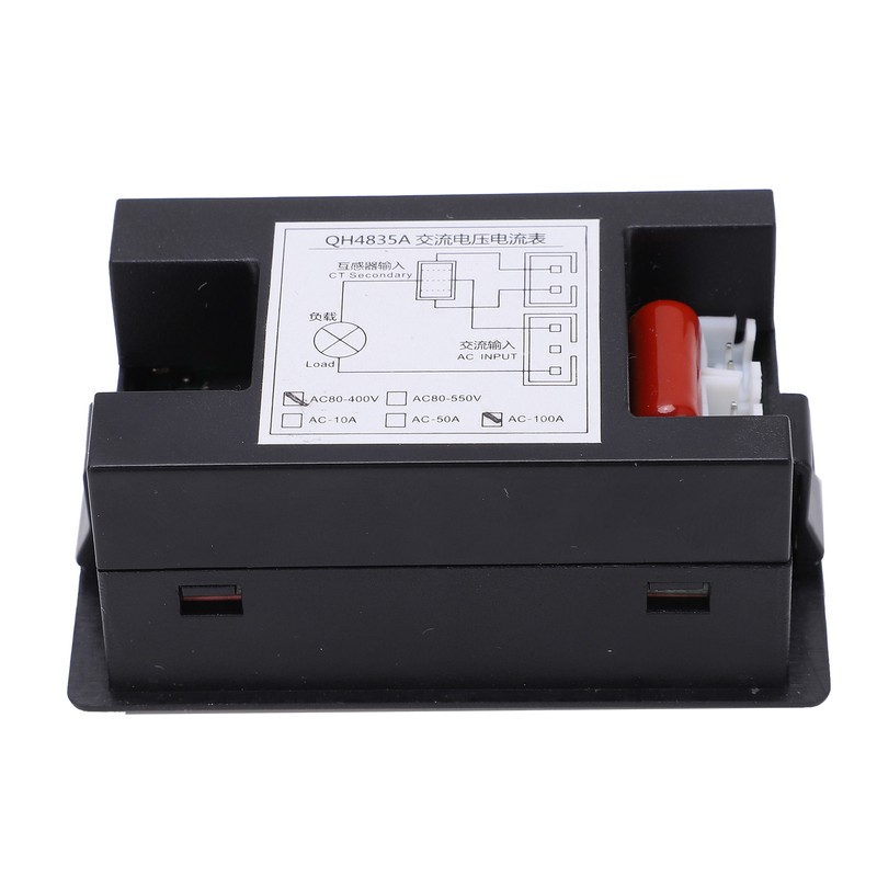 QH4835A LCD Dual Display Current Voltage Meter Electrical Digital Ammeter