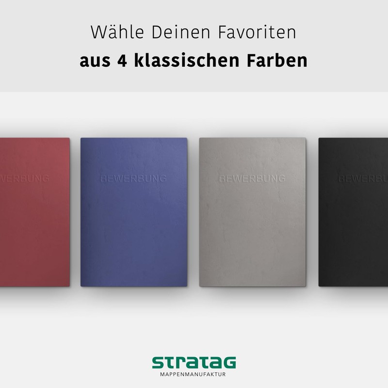 2-Piece Application Folders with 1 Spine Rail in Finest Leather