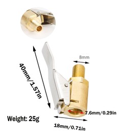 MOYWYCNO Tire Air Chucks, 2Pcs Brass Tyre Valve Air Pump Clip, Car Pump Accessories Thread Nozzle Adapter, Open End Car Truck Tyre Tire Inflator Valve Connector for Car Truck 8mm