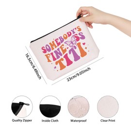 TSOTMO Best Auntie Gift Titi Gift Somebody's Fine Ass Titi Zipper Pouch Bag Gift for Aunt Aunt Funny Pregnancy (Ass Titi Bag CA)