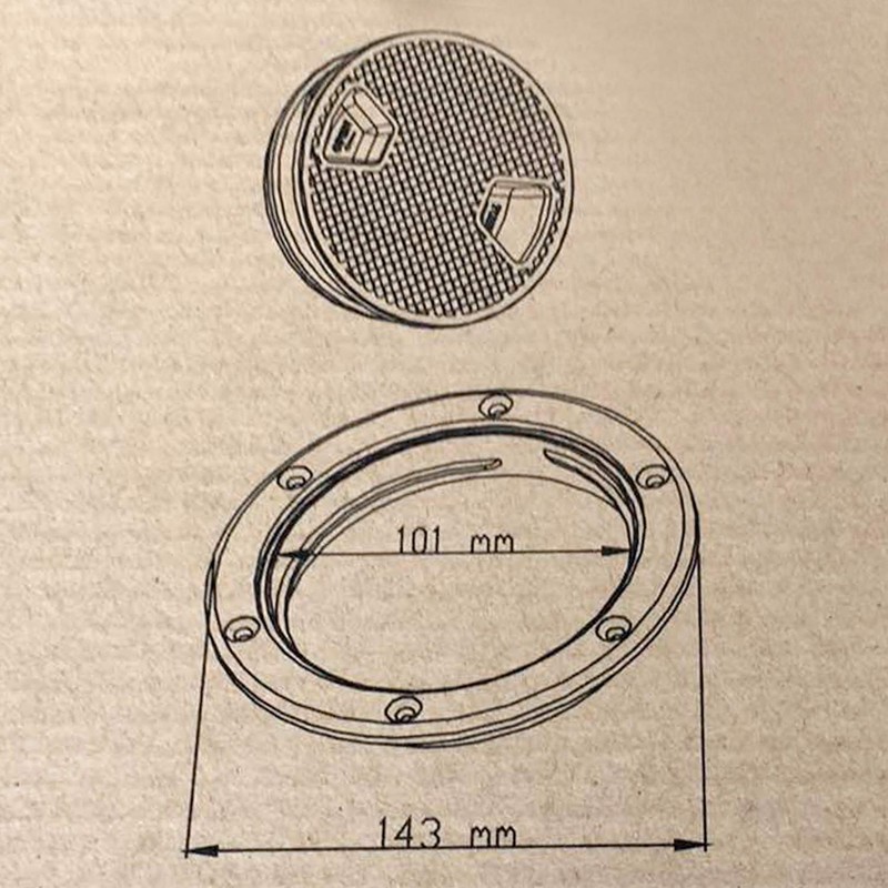 YaeMarine 2 Packs 4" Boat Deck Cover, Round Inspection Hatch,