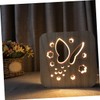 Operitacx 1Pc Hollowed Wooden Night Light Powered Pine Lamp Unique