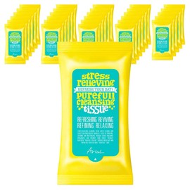 Arial Stress Relief Purefull Cleansing Tissue, 15 sheets, 80 pcs / 아리얼 스트레스릴리빙 퓨어풀 클렌징티슈, 15매입, 80개