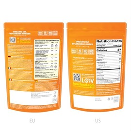 LOOV Polvo de Baya de Espino Amarillo Orgánico, Alto en Fibra, Omegas, Vitamina C, Vitamina E, Hecho de Bayas Enteras, 4 Oz, Cultivado en Clima Nórdic