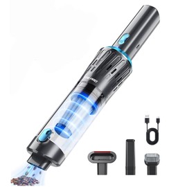 YTE PRO Handheld Vacuum Cordless 15000PA Car Vacuum 3-in-1 Hand Held Vacuums 1.1 Pounds Hand Vac Cordless Rechargeable One-Touch Empty for Cleaning Cars Offices Homes Pet Hair and Dust (Blue)