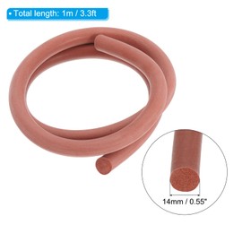 PATIKIL Silicone Foam Seal Strip, 1Meters(3.28Ft) 14mm(0.55") Dia Round High Density Solid Sponge Rubber Weather Stripping Cord for Sealing Gap Blocker Insulation, Red