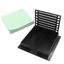 LifCratms 1 Pack Sticky Note Stencil Template with Post It Notes, 3x3 Post It Note Dispenser Holder with Stencil, Ideal for Office School Home (Black)