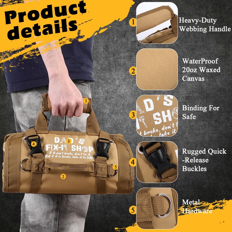 Hillban Roll up Tool Bag and Kraft Paper Box Set