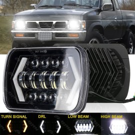 Unbranded LED Headlights Hi/Lo Sealed Beam 7x6" For 1995- 1996 1997 Nissan Pickup Hardbody