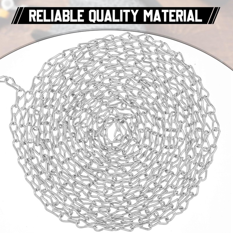 Yaocom 50ft Jack Chain with 10 pcs S Hooks Galvanized