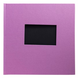 Exacompta - Ref. 16290E - 1 photo album book Pop'N Co - 60 photos - 30 black pages - format 25 x 25 cm - fabric cover colour purple - with window for personalisation