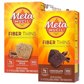 Bleam Fiber Thins Meta Fiber Supplement Digestive Health Support Tip Card Psyllium Fiber Bars - 12CT Cinnamon Spice & 12CT Chocolate - Set