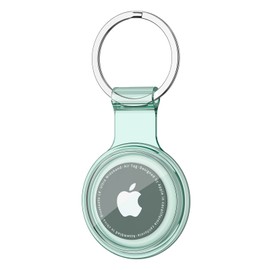 Mugust Airtag Holder, Full-Sealed Waterproof AirTag Keyring, Colored Transparency Airtag Case, 360-degree Protection (Green)