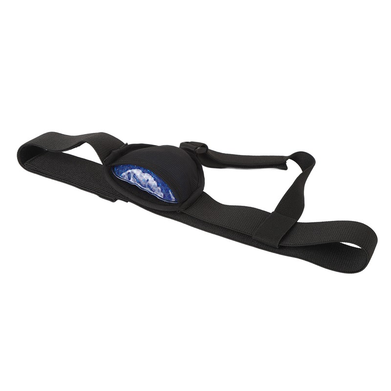 Inguinal Hernia Belt Adjustable Black PVC Gel Bag Soft Foam