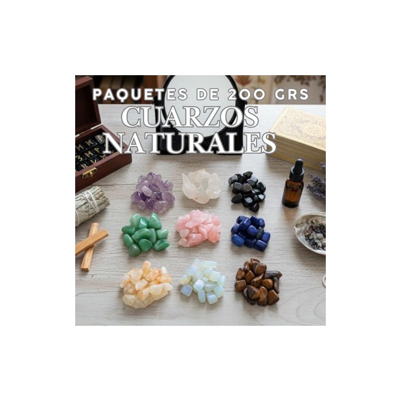 200 grs de Cuarzos Naturales, Cristales de Cuarzo Crudos, Virutas