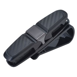 SEIWA W862 Twin Sunglass Holder, Black and Carbon Pattern