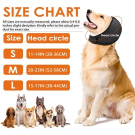 2PCS Orejeras Ajustables para Perro, Muffs de Oído de Perro y Sin Sacudir Oreja Envoltura. Capucha de Protección para Orejas, Alivio de La Ansiedad por Ruido (Gris+Gris, M)