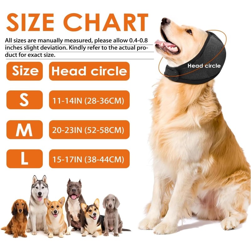 2PCS Orejeras Ajustables para Perro, Muffs de Oído de Perro