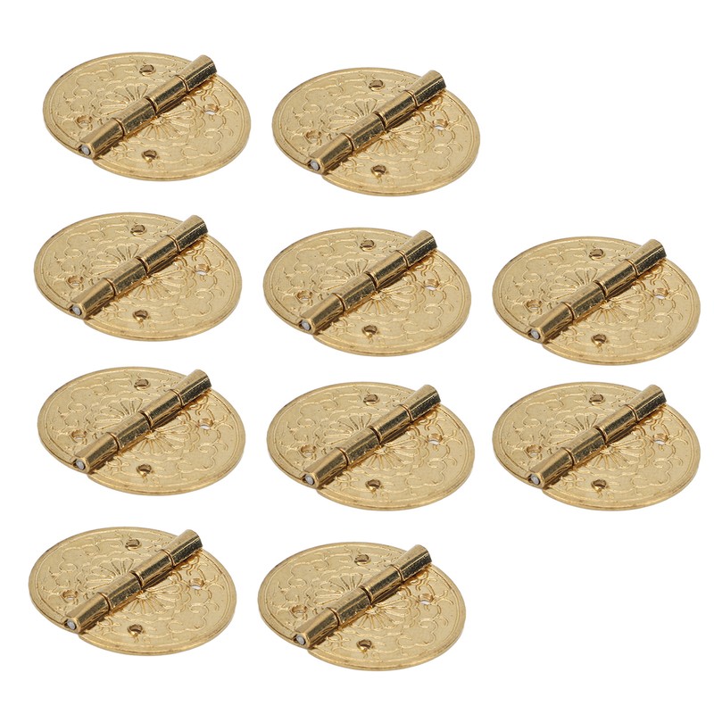 10pcs Mini Antique Hinges Round Exquisite Retro Design Corrosion Resistance