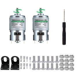 2 Pack RS 550 12V DC Motor High Torque 25000 RPM with Speed Controller DIY Toys, Electric Drill, Vacuum Cleaner and Car Wash Pump (with Bracket (2Pcs 550 Motor)
