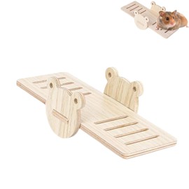 Zwenjuan Hamster Toy Wooden Hamster Hideout House DIY Bridge Rocker, Bridge Seesaw for Chinchillas, Gerbils, Rabbits, Guinea Pigs, Gerbils, Mice, Mouse
