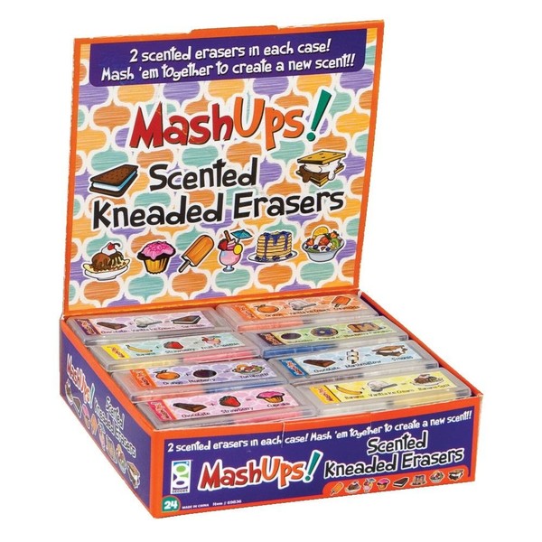 Geddes Mash Ups Scented Kneaded Erasers, 24 Pack (69836)