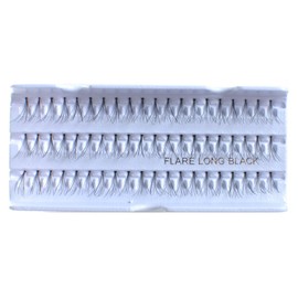 100 Pairs 100% Human Hair False Eyelashes Natural Black #LONG-BLACK