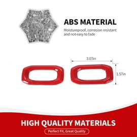 RAZPOY JL Inner Door Lock Switch Button Trim Cover Compatible with 2018-2023 Jeep Wrangler JL JLU & Gladiator JT Interior Accessories, Red