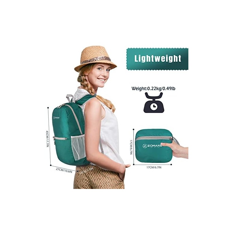 Mochila de senderismo ligera 20L ZOMAKE Ultra Lightweight – Packable